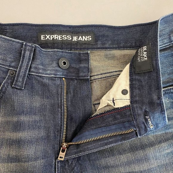 Express Jeans Mens 30 x 30 Blue Blake Boot Cut Loose Fit Actual 32 x 28.5 Pants - Picture 6 of 10